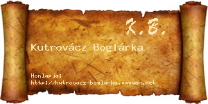 Kutrovácz Boglárka névjegykártya